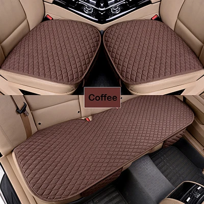 coffee 1 set XWSN льняные автомобильные чехлы для сидений, автомобильные подушки для mazda hyundai kia toyota honda, все модели, автомобильные аксессуары - Название цвета: coffee 1 set
