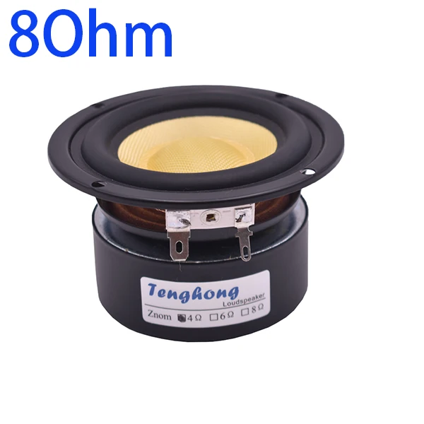 8Ohm Tenghong 1 шт. 3 дюймов стекловолокна аудио Динамик 4/8Ohm 25W СЧ НЧ-динамик громкого Динамик дома Театр Hi-Fi книжная полка Динамик s - Цвет: 8Ohm