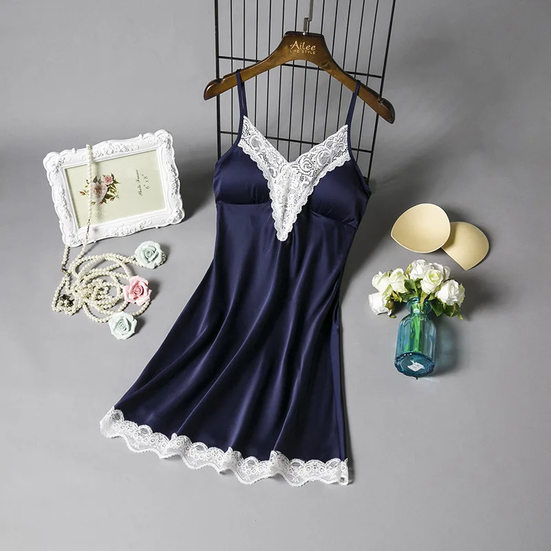 

Satin chiffon Nightwear Women Women's Sexy Lingerie Silk Nightgown Dress Lace Night Dress Babydoll Nightie Sleepwear Homewear