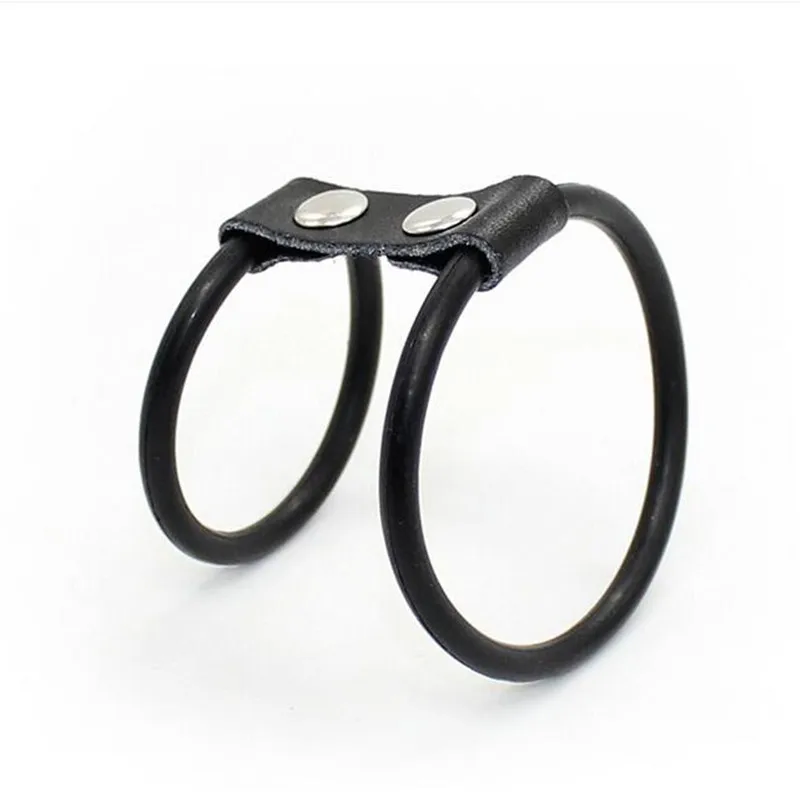 Новинка 2 кольца резина + кожаное кольцо для пениса пенис клитор задержка члена