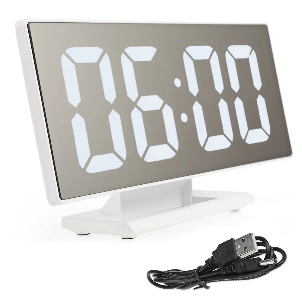 Led Table USB Decor Multifunction Large Screen Mirror Snooze Digital Desktop Alarm Clock | Дом и сад