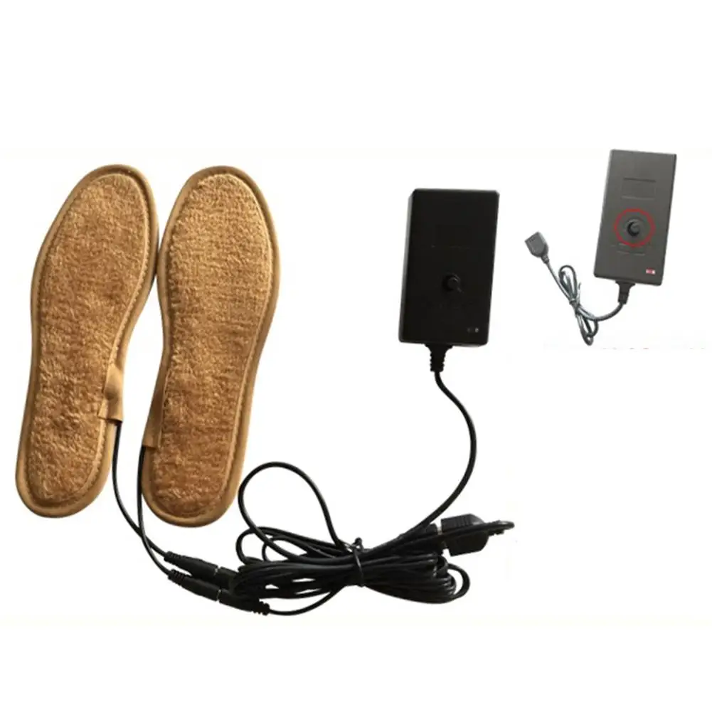 Новое поступление, меховые стельки, зимние, унисекс, с зарядкой от USB, с электрическим подогревом, сохраняющие тепло, обувь для ног, плюшевые стельки, большой размер