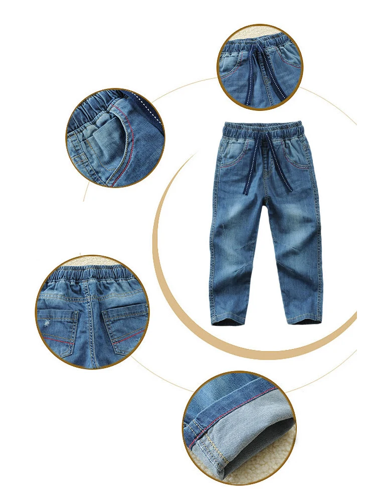 Мягкие детские джинсы брюки для мальчиков новинка весны модные винтажные