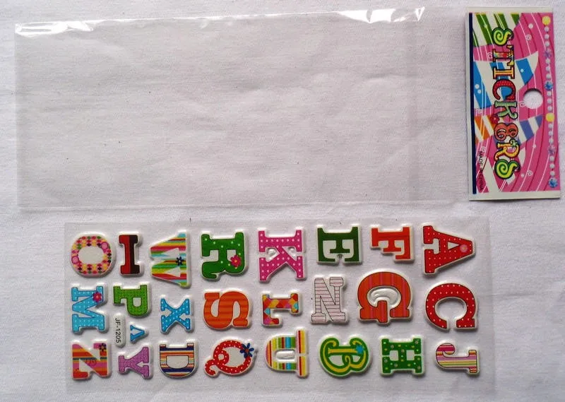 96sheets(2832PCS stickers) / LOT.Removable A-Z letters alphabet pvc sponge stickers Teach your own Self english learning DIY toy | Дом и сад
