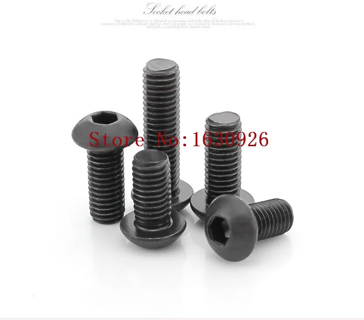 30 шт. M5x40 мм M5 * 40 полукруглая цилиндрическая головка юаня черная класс 10 9