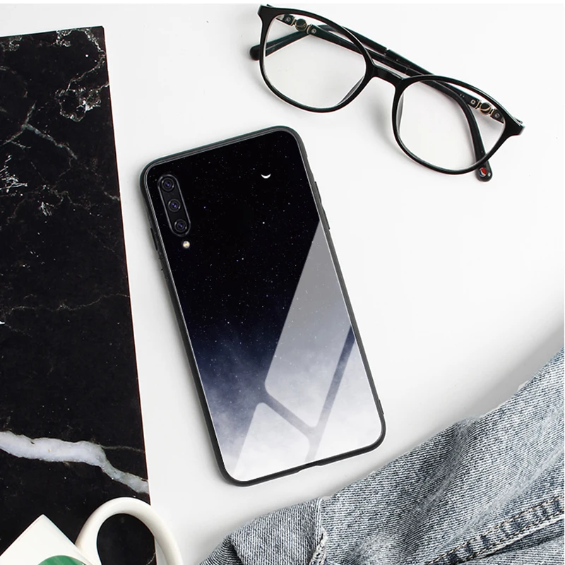 Чехол GFAITH для Xiaomi Mi A3 из закаленного стекла с принтом перьев для Xiaomi Mi A3 Funda