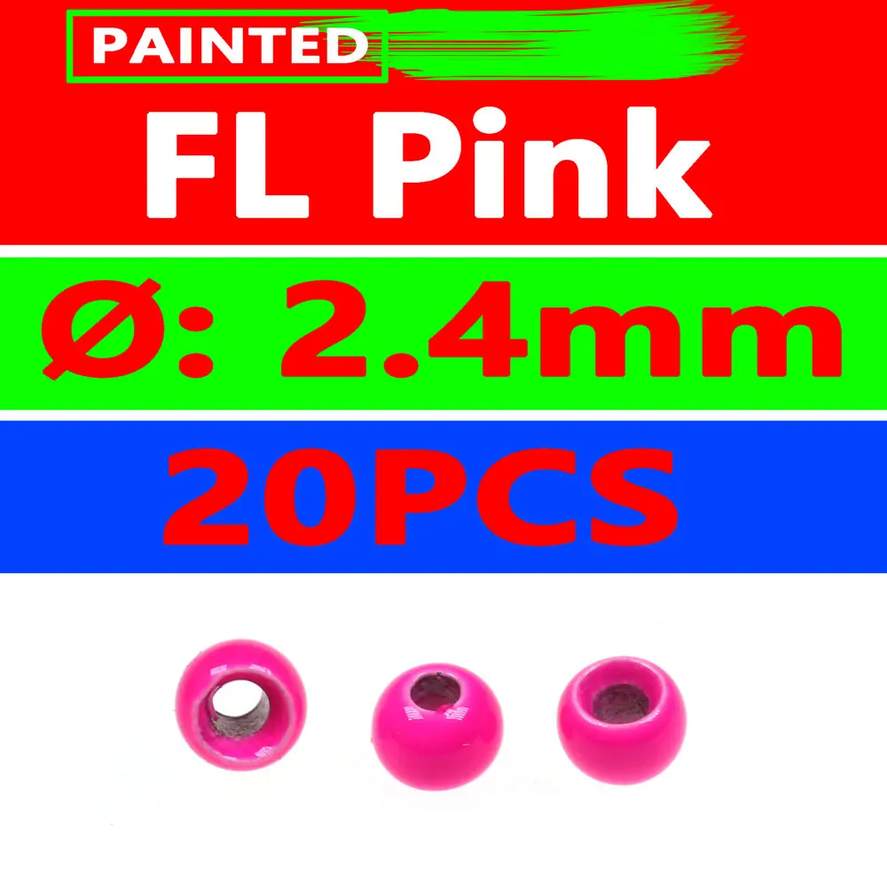 Paint FL Pink Bimoo 20 шт./пакет 3/32 2,4 мм мушек латунные бусины роспись мушек Brassie бусины Медь beadhead розовый оранжевый цвет радуги зеленый - Цвет: Paint FL Pink