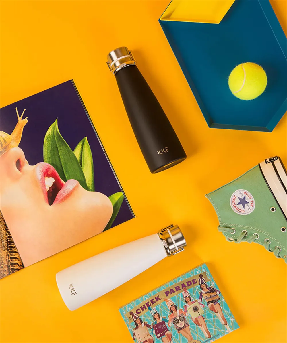 Термос Xiaomi KKF, Вакуумная бутылка, 24 часа, термосы с изоляцией, фляга из нержавеющей стали, 475 мл, чашка для путешествий, Спортивная кружка, OLED, Термокружка