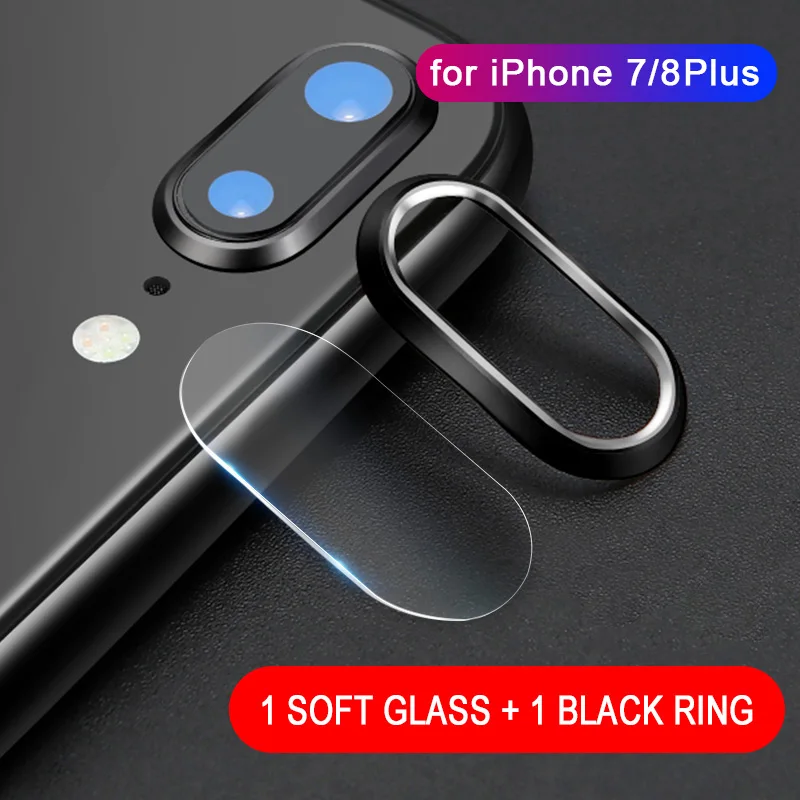 Black for 7 8 Plus Защита объектива камеры для iPhone XS Max XR X S R 10 закаленное стекло на iPhone7 7 8 Plus X R задняя пленка для объектива+ Защитная бампер кольцо - Цвет: Black for 7 8 Plus