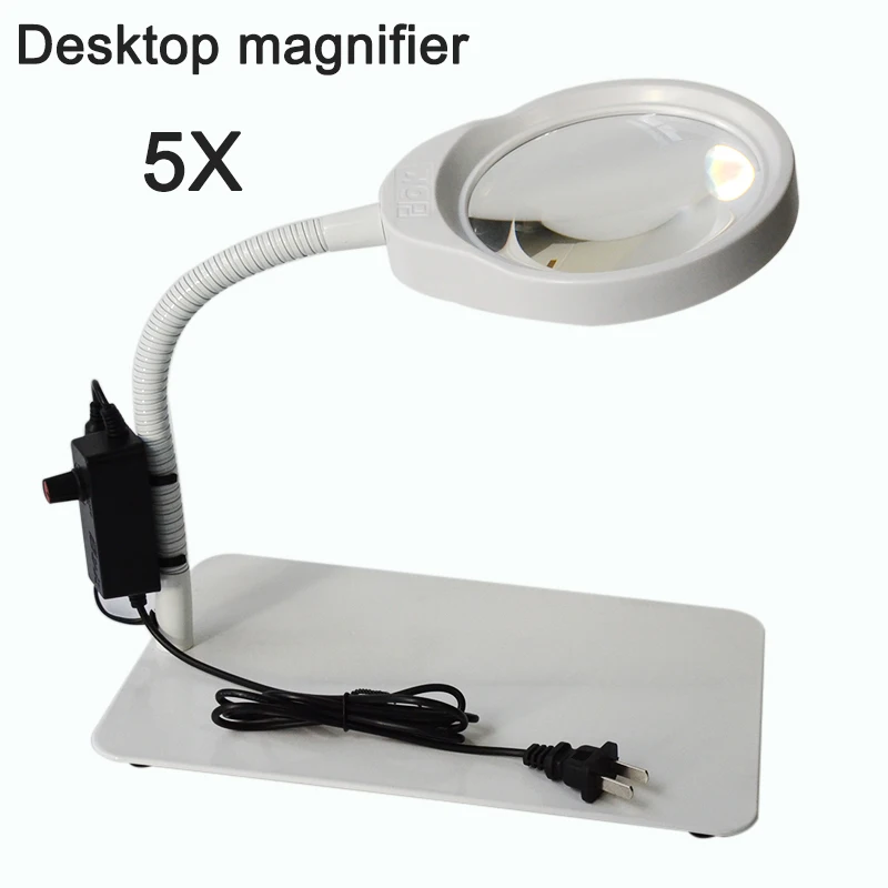 Desktop Magnifying Glass with 48pcs LED Light Universal Rotation for Electronic Maintenance Testing | Инструменты