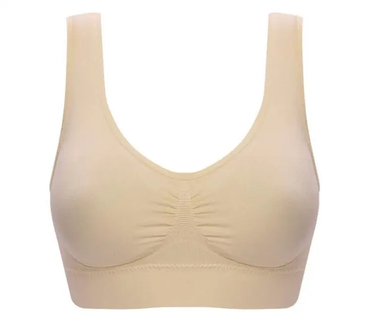 beige Yomei, женские спортивные бюстгальтеры, быстросохнущие, эластичные, ударопрочные, мягкие, тренажерный зал, бег, бюстгальтер, сплошной цвет, для фитнеса, йоги, спорта, дышащие топы, жилет - Цвет: beige