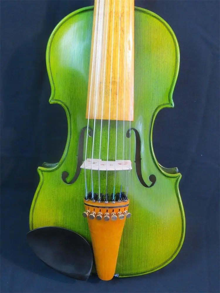 Скрипка ручной работы в стиле ремешка зеленого цвета 7 струн 4/4 отличный звук