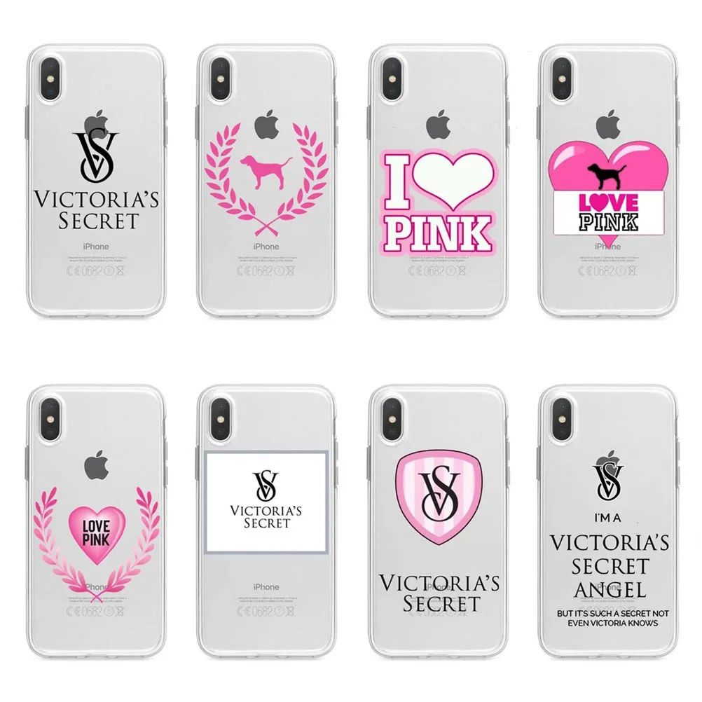 Популярный модный розовый цвет чехол Victoria secret для iPhone XS XR Max 5 6 7 8 Plus декоративный