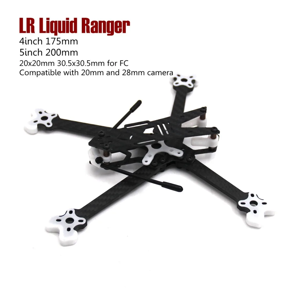 LR Liquid Ranger 4 дюйма 175 мм и 5 дюймов 200 мм Совместимость с 20 мм и 28 мм камерой с TRU печатью Квадрокоптер рама Дрон комплект