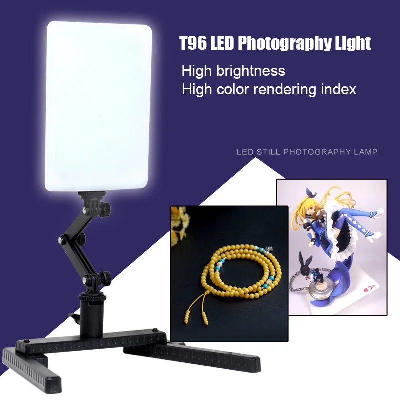 T96 LED фотовспышка ультра тонкая 5600K Ra95 лампа для видеосъемки с регулируемой
