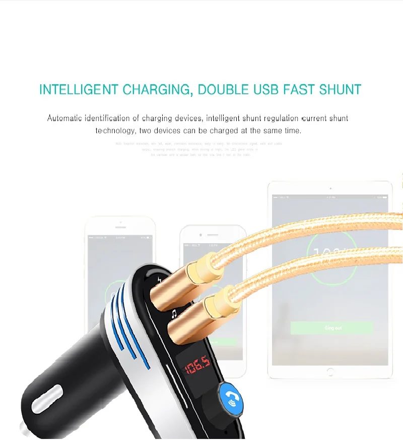 AP02 Bluetooth автомобильный комплект с громкой связью fm передатчик светодиодный