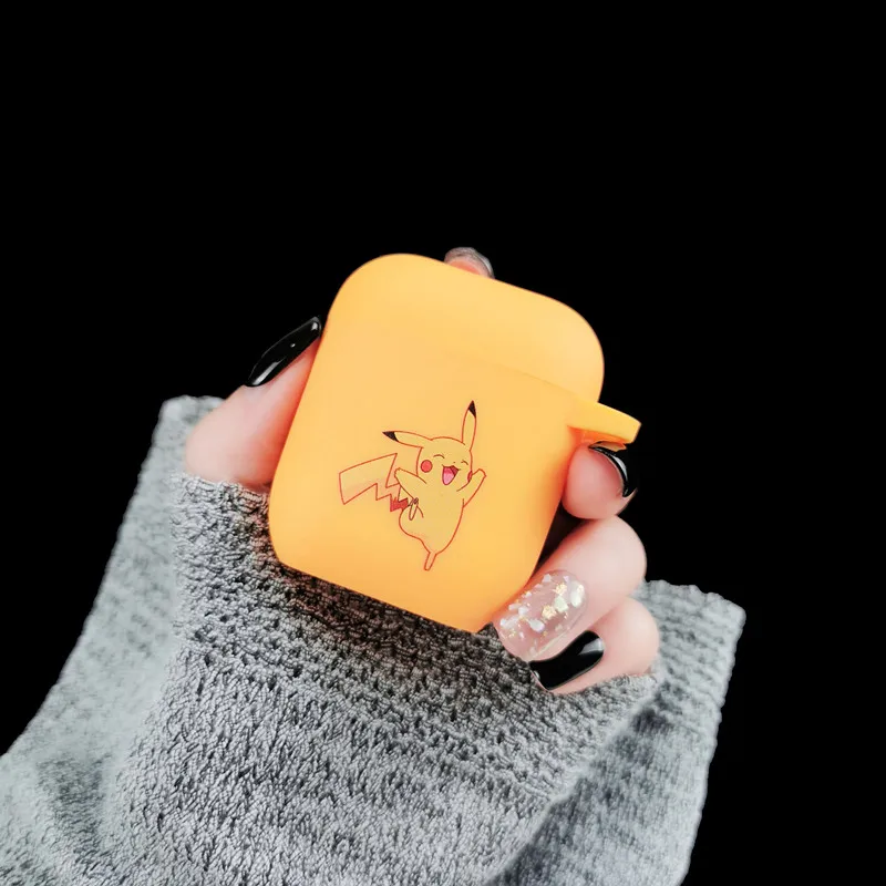Золотой Беспроводной чехол для наушников Pokemon Pikachu с Bluetooth для Apple AirPods, силиконовый чехол для наушников s для Airpods1/2, защитный чехол - Цвет: Золотой