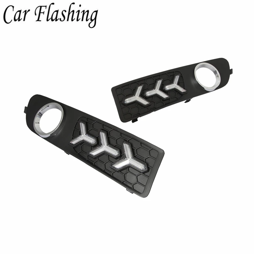 2 шт. автомобильный Стайлинг для Volvo S80 2009-2013 светодиодный дневной свет DRL дневные ходовые огни дневной свет крышка желтый сигнал поворота