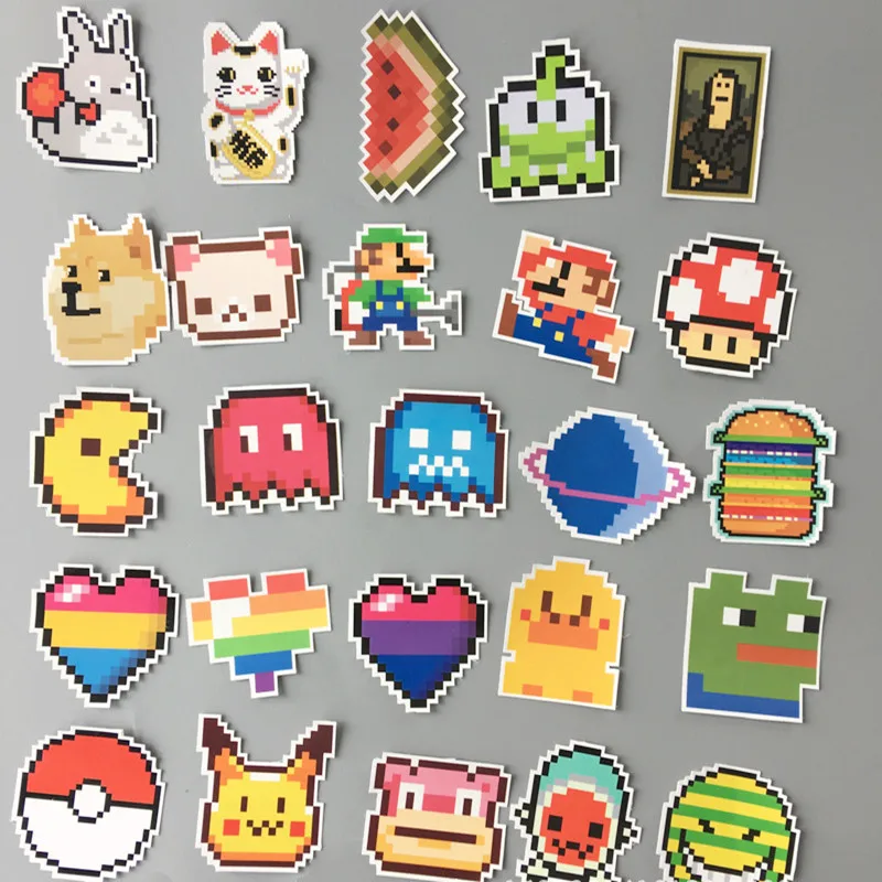 25 шт./лот мультфильм Марио аниме наклейки для детей игрушка багаж автомобиль