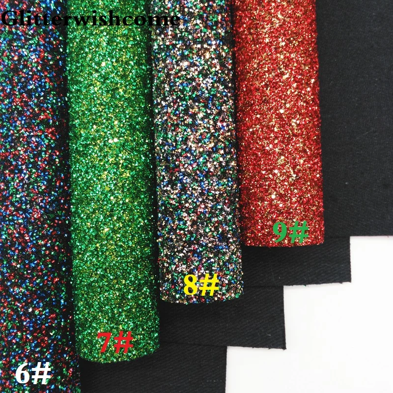 Glitterwishcome 21X29 см A4 размеры синтетическая кожа, с эффектом блестящей кожи, искусственная кожа из искусственной кожи Ткань Винил для Луки, GM047A