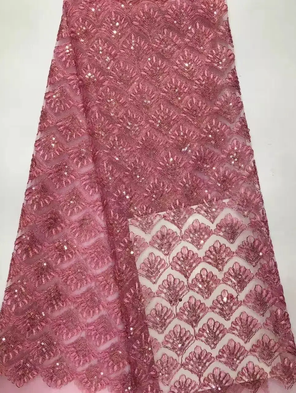 2016 Швейцарский популярные Розовый Тюль кружевном платье ткань и сеть блестки 5