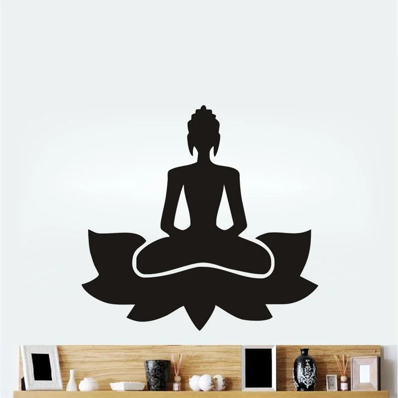 

Meditate Yoga Lotus Pose Vinyl Wall Decal GYM Decor Indian Yoga Wall Sticker Home Decoration For Yoga Enthusiasts Bedroom Decor