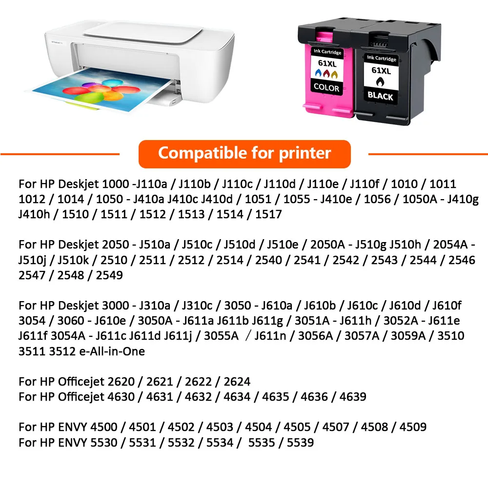Смартфон XiangYu для HP 61 61XL hp Officejet 2620 2624 4630 4631 4632 4634 4635 4636 4639 ENVY 5534 5535 553 | Компьютеры и