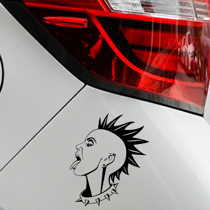 

YJZT 14.1CM*16.5CM Personality Punk Face Vinyl Decal Car Sticker Black/Silver C3-0372