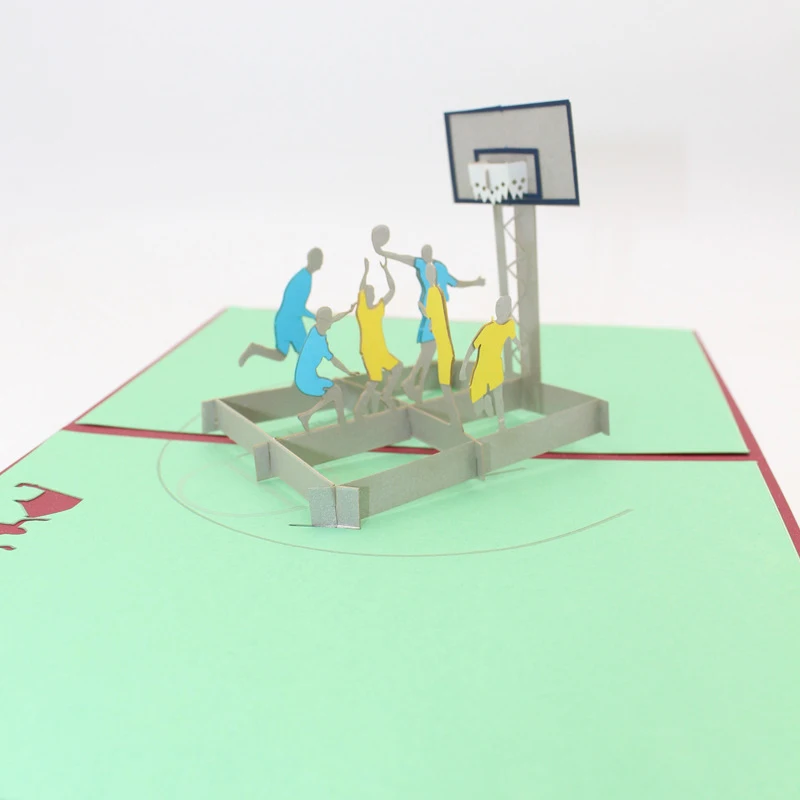 3D Ручная работа игры в баскетбол бумажные Пригласительные открытки открытка