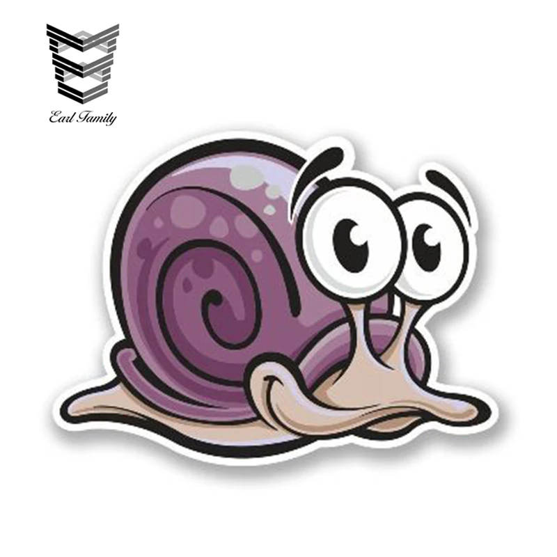 Автомобильная наклейка EARLFAMILY 13 см x 11 см, милая виниловая наклейка в виде улитки, наклейка на ноутбук, Дорожный чемодан, водонепроницаемые аксессуары