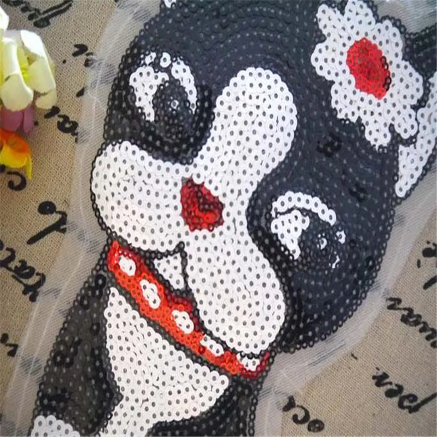 1 шт. модный дизайн 24 см вышитый логотип кота нашивки одежда блестки сделай сам