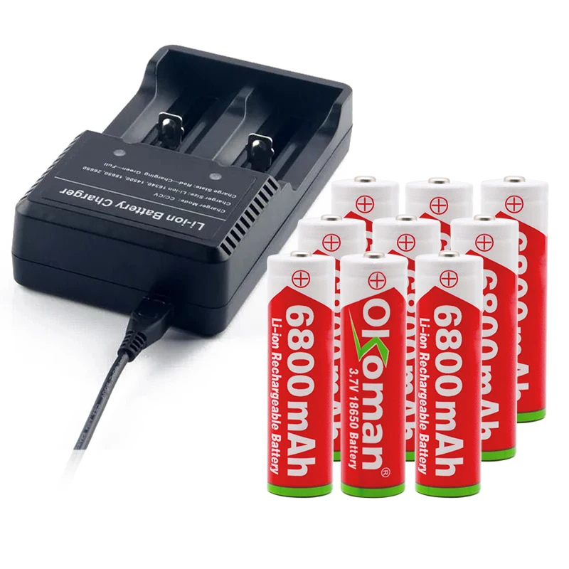 18650 Батарея 3 7 V 6800mAh перезаряжаемая литий ионная батарея для игрушки светодиодный