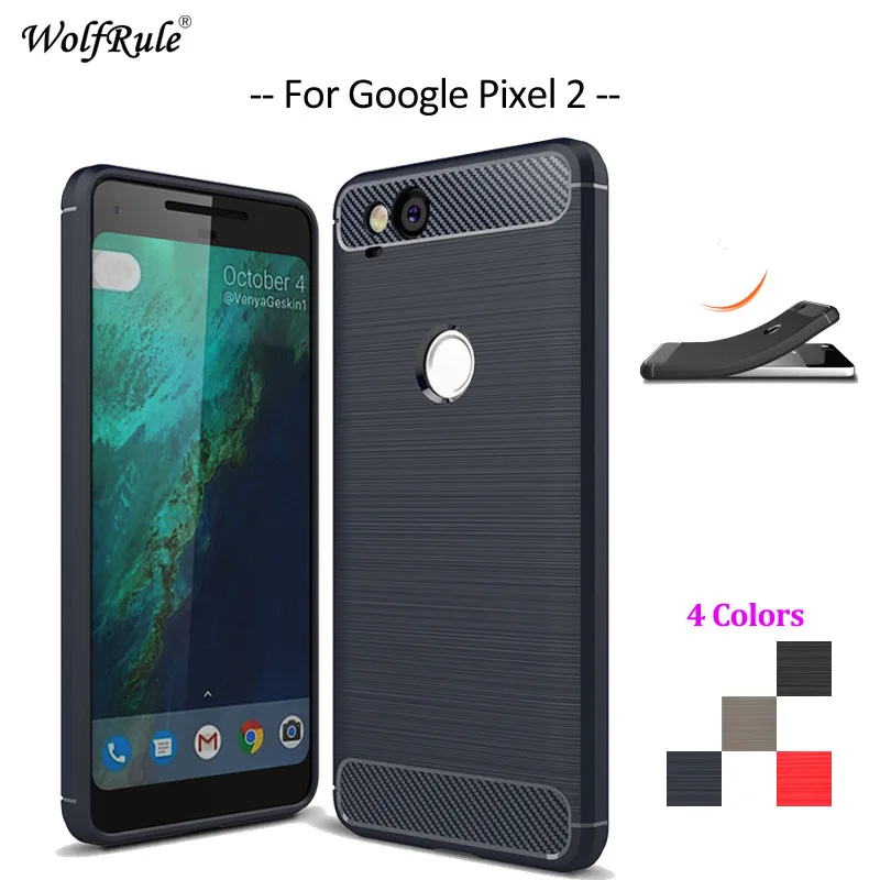 WolfRule для покрытия Google Pixel 2 чехол противоударный мягкий ТПУ телефона Чехол 2B / Muski