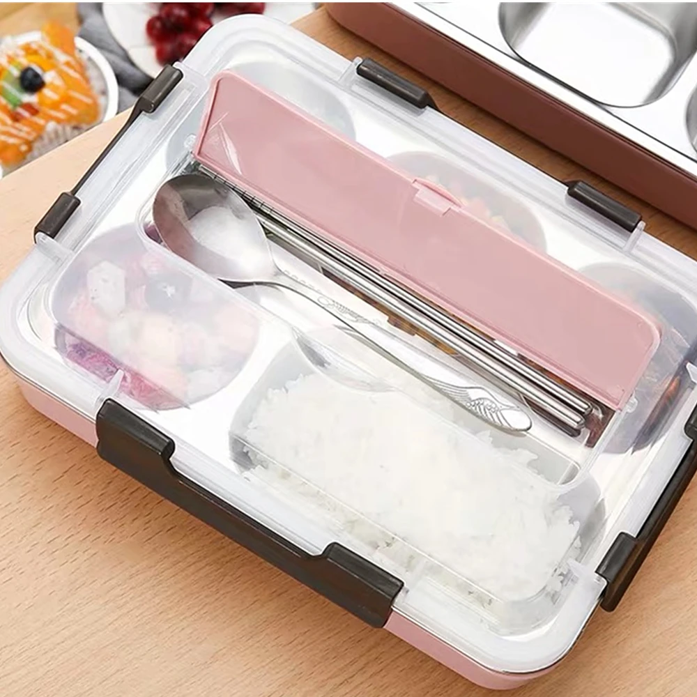 Контейнер для ланча из нержавеющей стали 304 контейнер еды большой емкости