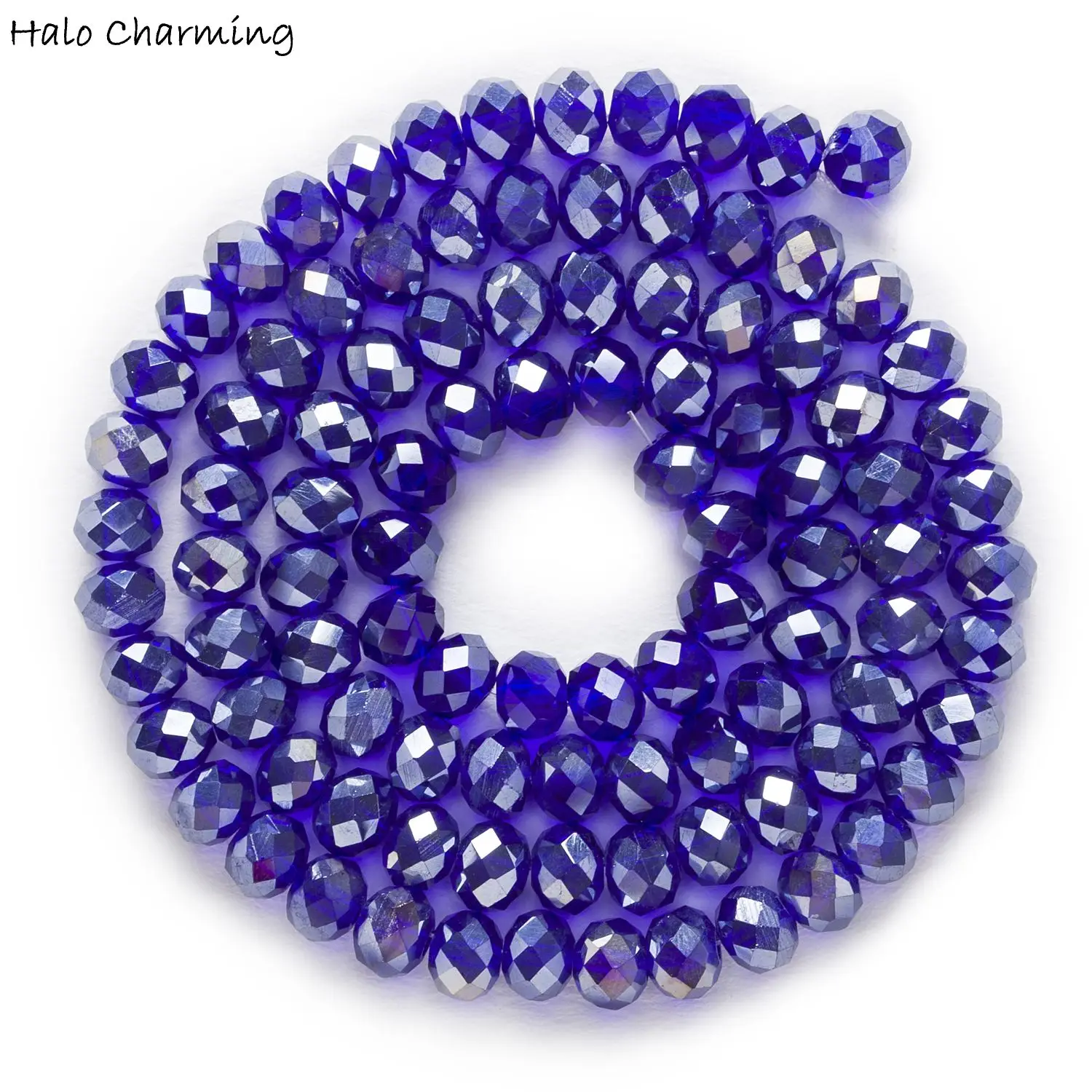 Бусины кварцевые граненые темно синие 4 8 мм 50 шт.|faceted beads|faceted rondelle beadsglass faceted beads |
