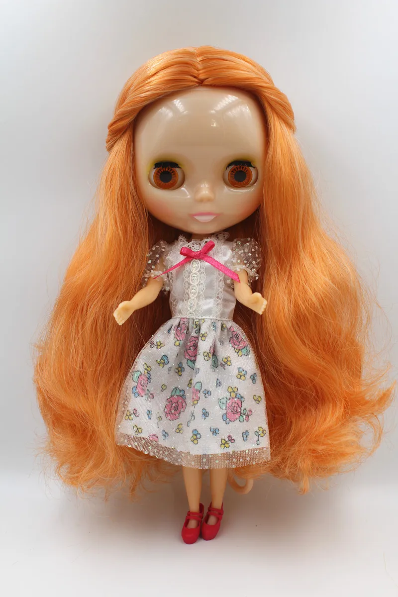 Blyth doll Chocolate white mixed with curly hair transparent skin nude 7 joint body DIY can change hair. | Игрушки и хобби