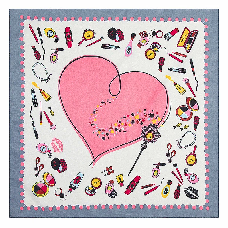 60 см * модные аксессуары любовь печать небольшие Квадратные платки хиджаб