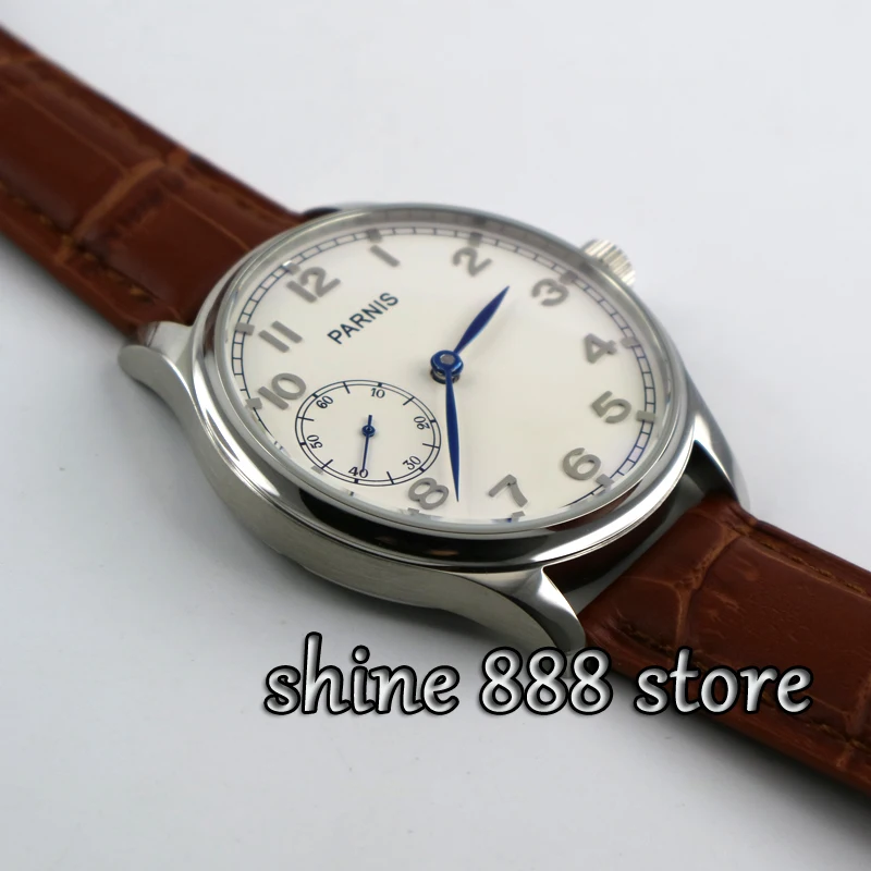 Часы мужские Parnis с белым циферблатом и синими стрелками 44 мм 6497|watch men|watch men watchwatch