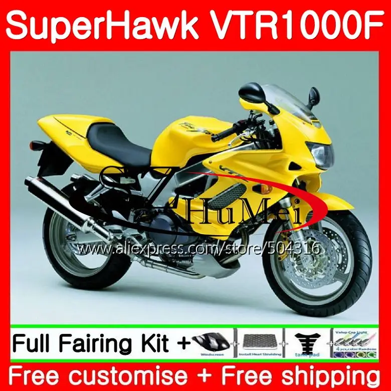 Набор для HONDA SuperHawk Gloss yellow VTR1000F 97 98 99 00 01 108SH.3 VTR1000 F VTR 1000F 1000 1997 1998 1999 2000 2001