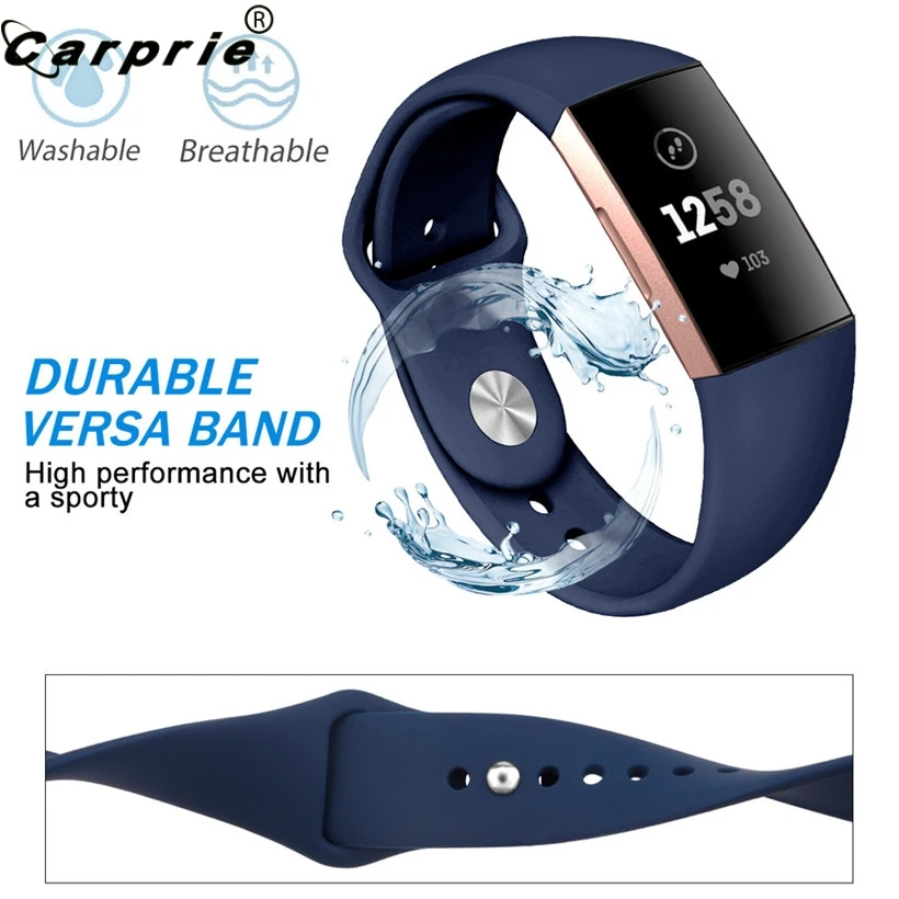 Новый дизайн силиконовый спортивный ремешок для смарт-часов Fitbit Charge 3