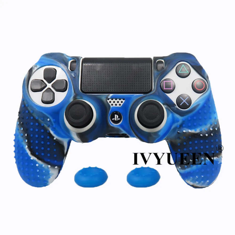 IVYUEEN для sony playstation 4 Dualshock 4 PS4 Pro Slim контроллер силиконовый чехол защитная кожа и аналоговые ручки