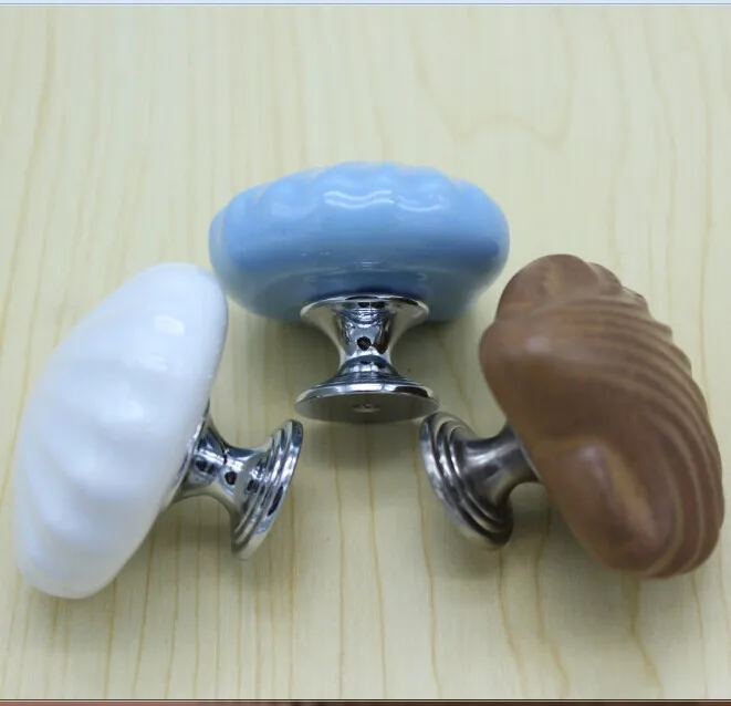 Рукоятки для детской комнаты керамические ручки ящиков шкафов голубые белые