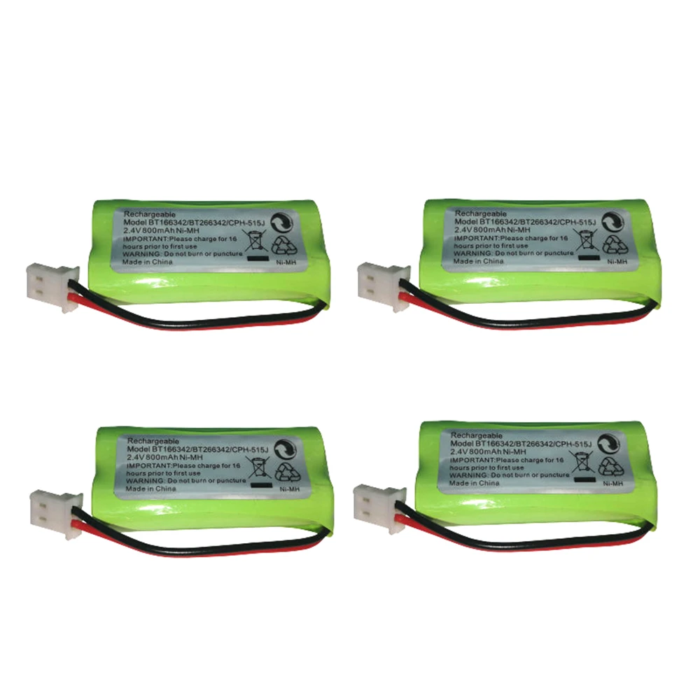 4 Pieces 1/2/4 шт. 2,4 V Беспроводной домашний телефон Батарея пакет для at&t BT166342 BT266342 TL32100 - Цвет: 4 Pieces