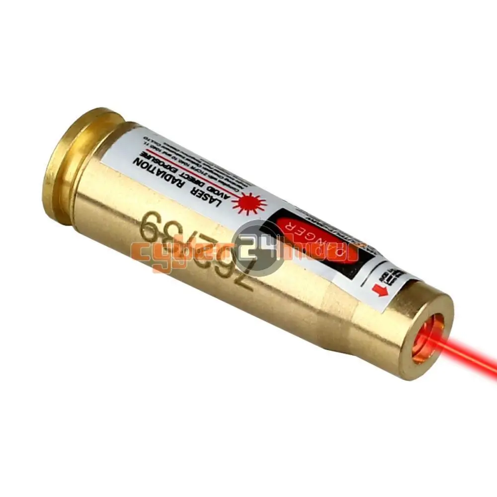 VERY100 NEW CAL 7.62 x 39 Red Laser Pointer Cartridge Bore Sight Boresighter Brass Sighting Caliber for Hunting Free Shipping | Спорт и