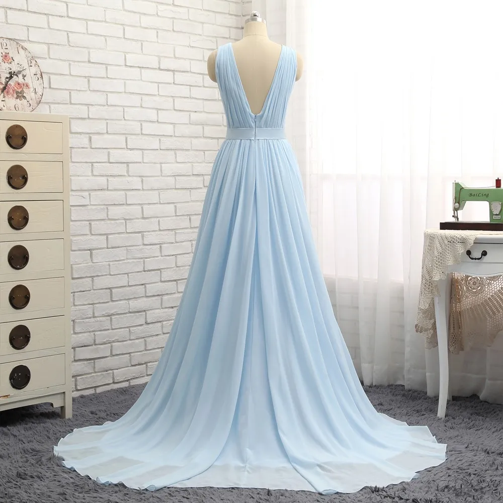 Шифоновое платье с v образным вырезом открытой спиной и шлейфом|red carpet dresses|formal