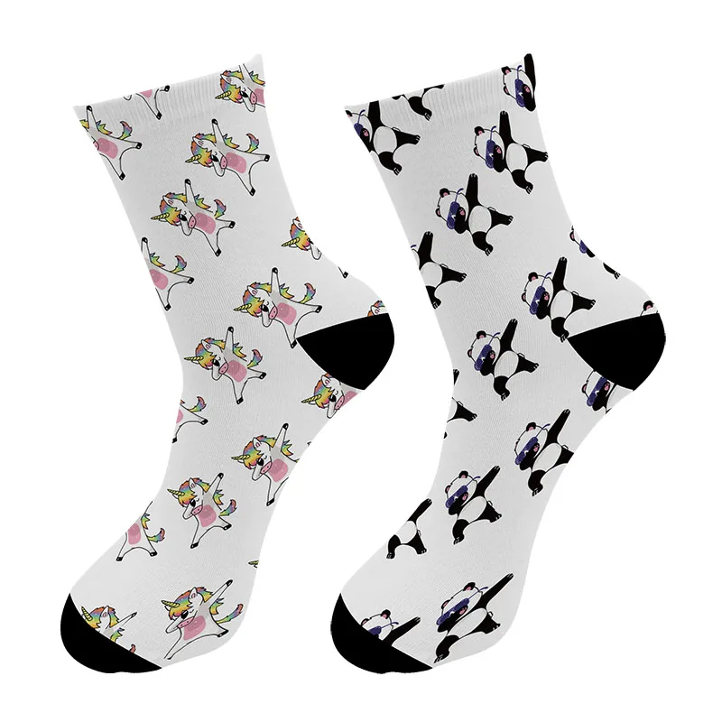 

New 3D Printed Unicorn Panda Swag Crew Socks Men Zebra Cat Dog Long Socks Animal Rabbit Men's Dress Tube Socks Dropshipping