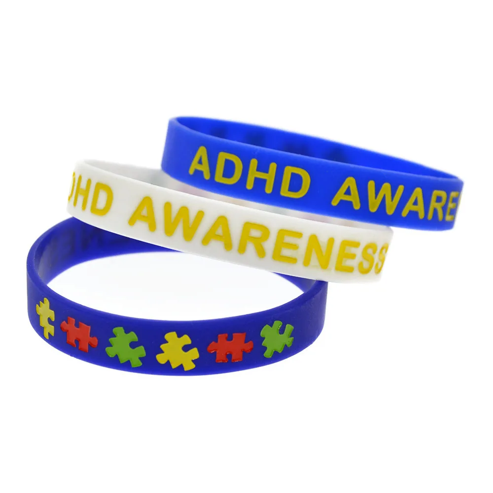 OBH 50 шт. ADHD головоломка осознания силиконовый резиновый браслет для