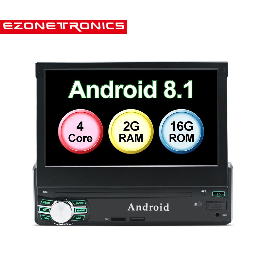 Автомагнитола 1 Din Android 8 0 четырехъядерный процессор 2 ГБ + 16 GPS навигация Bluetooth