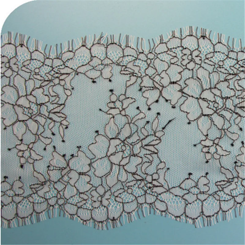3M/ lot Eyelash Lace Fabric 16.5cm DIY Decorative High Quality Soft Off Nylon Trim Wedding Dress | Дом и сад