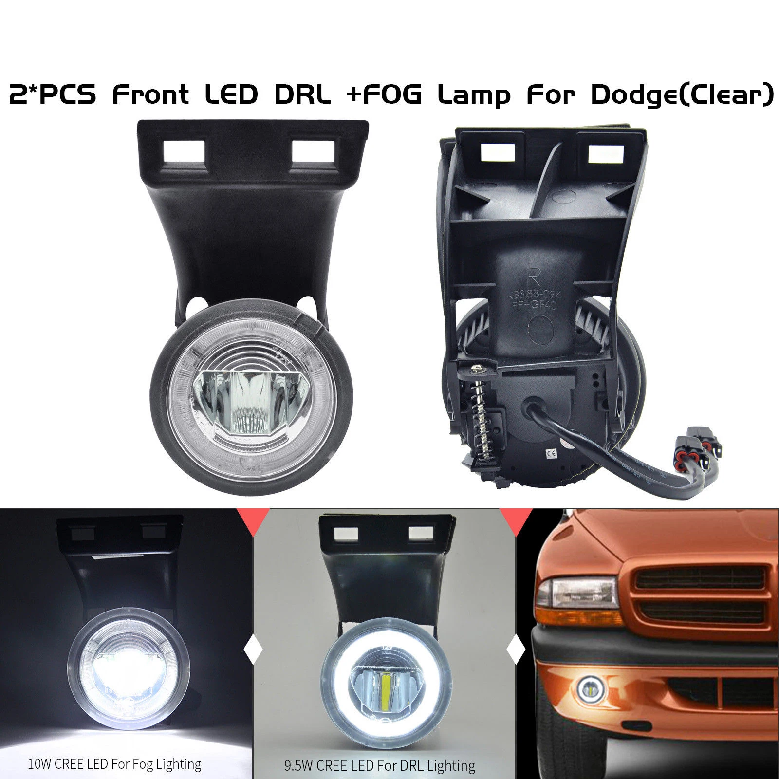 Halo Ring светодиодный противотуманный DRL Дневной светильник для 1994 2001 Dodge Ram 1500 2500